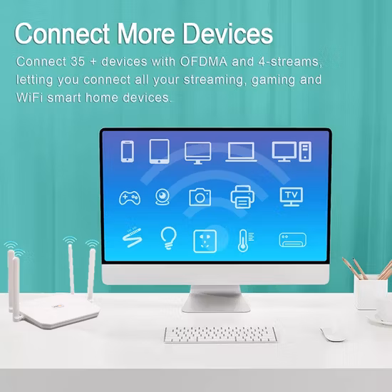 Ponto de acesso sem fio 802.11ax Gigabit 2.4G/5g Banda dupla para casa inteira Rede inteligente Sistema de malha Roteador WiFi